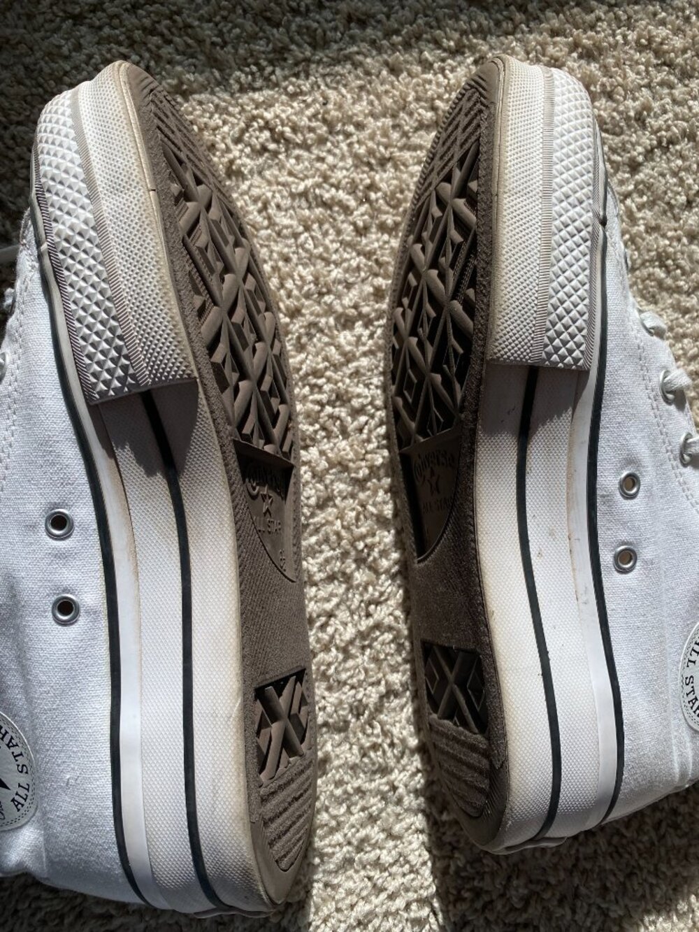 Women's Platform White High Top Converse - Picture 3 of 6